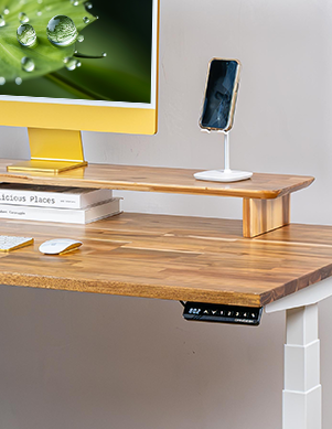 Omnidesk Pro Acacia Light adjustable desk ergonomic working position