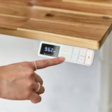 Ascent White sit-stand desk keypad with Acacia Light Wildwood Sit-stand desk