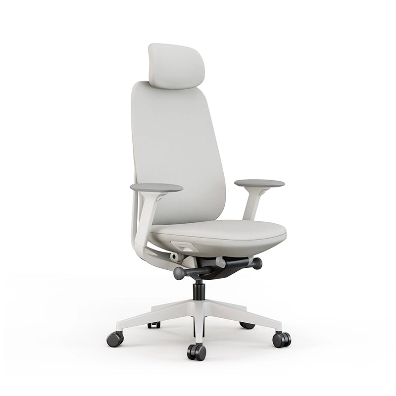 Sleek white ergonomic office chair for professional workspace use