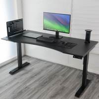 Motorised Power riser sit stand desk with Hestia Mini desktop organiser