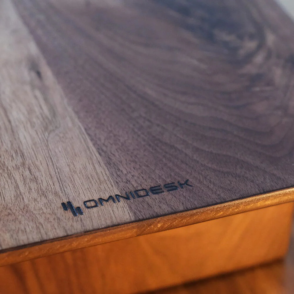 Walnut Omnidesk Arka Desk Riser wood for monitor ergonomics