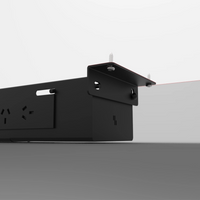 Omnidesk PowerRail cable management system with screw in desk assembly attachments