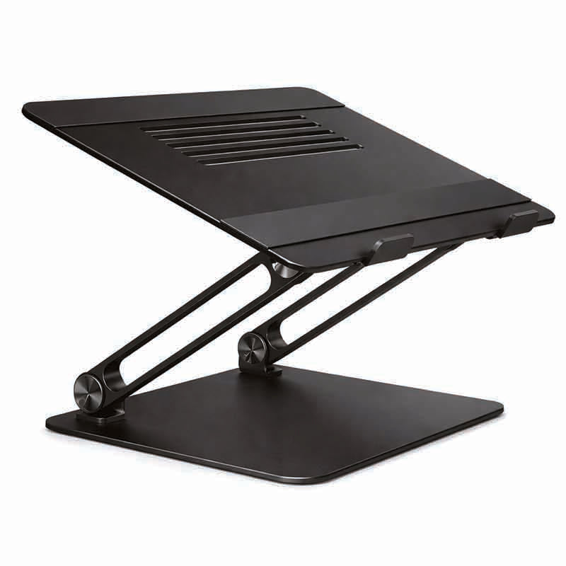 Stage Pro Laptop Stand for ergnomic standing desk setup in matte black 