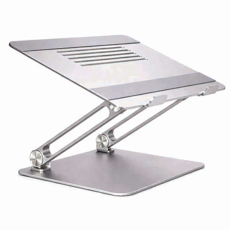 Stage Pro Laptop Stand for ergnomic standing desk setup in Silver
