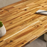Omnidesk Pro Acacia Light timber desktop grain texture close up