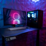 Silver Gaming Desk Bundle