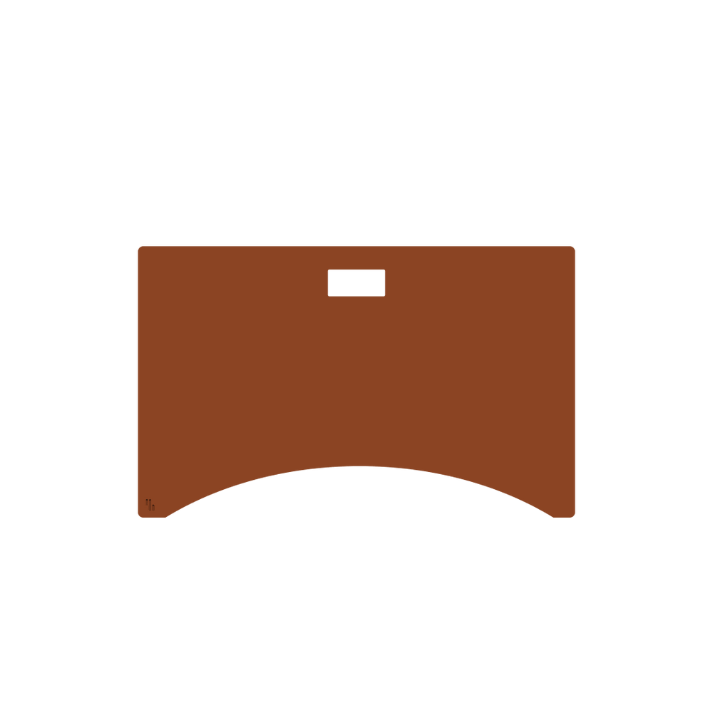 Omnidesk Titus Plus desk mat in tan PU leather full desk coverage small with curve edge