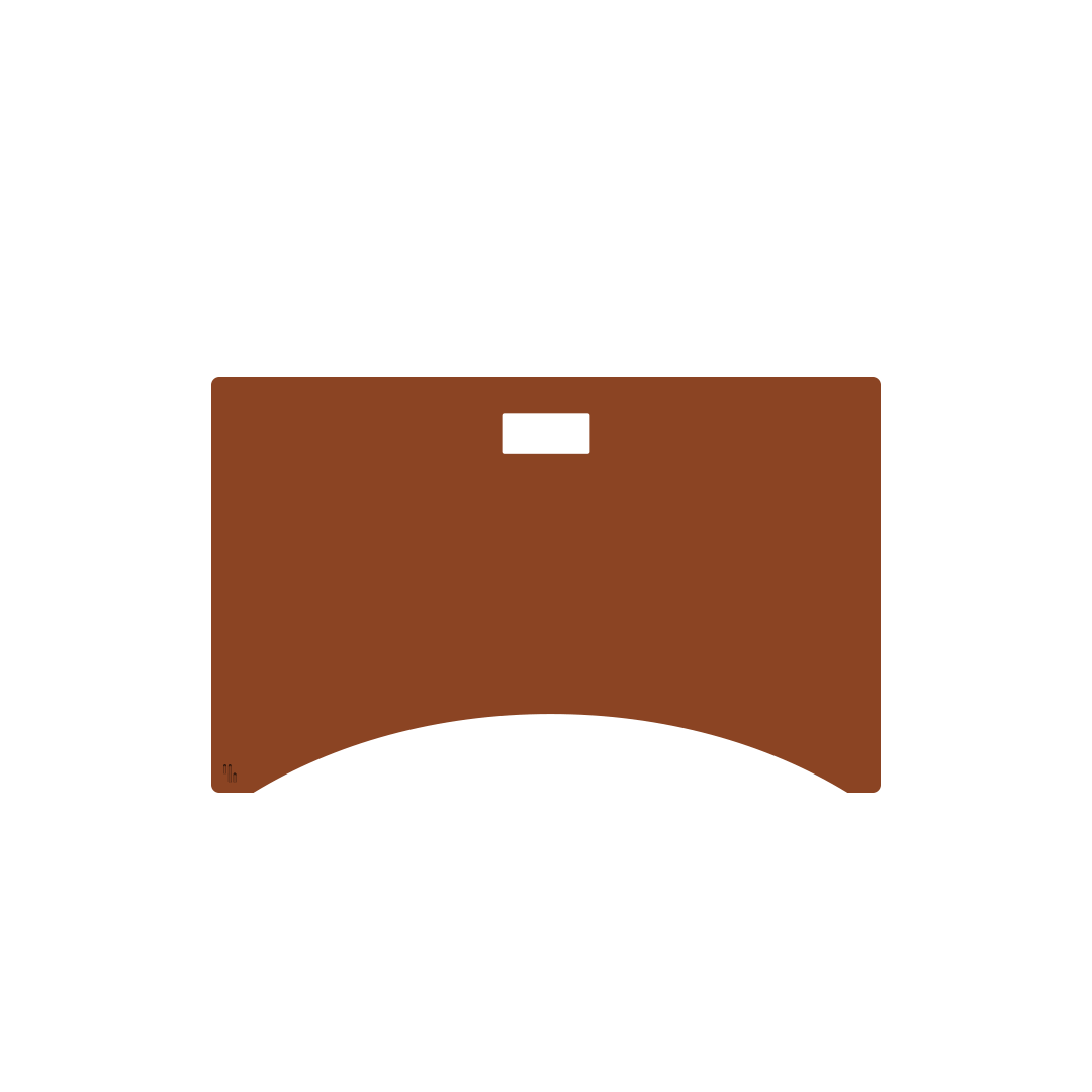 Omnidesk Titus Plus desk mat in tan PU leather full desk coverage small with curve edge
