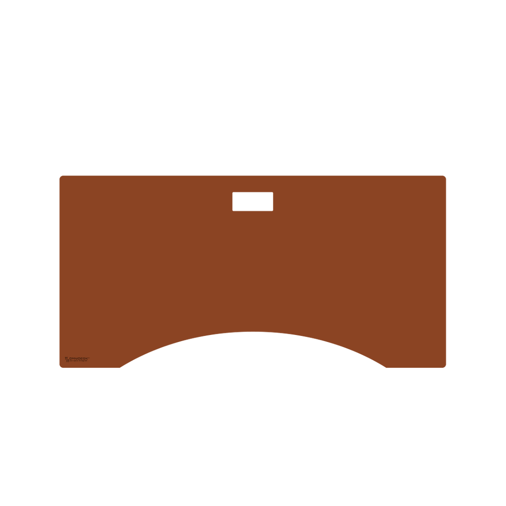 Omnidesk Titus Plus desk mat in tan PU leather full desk coverage Large with curve edge