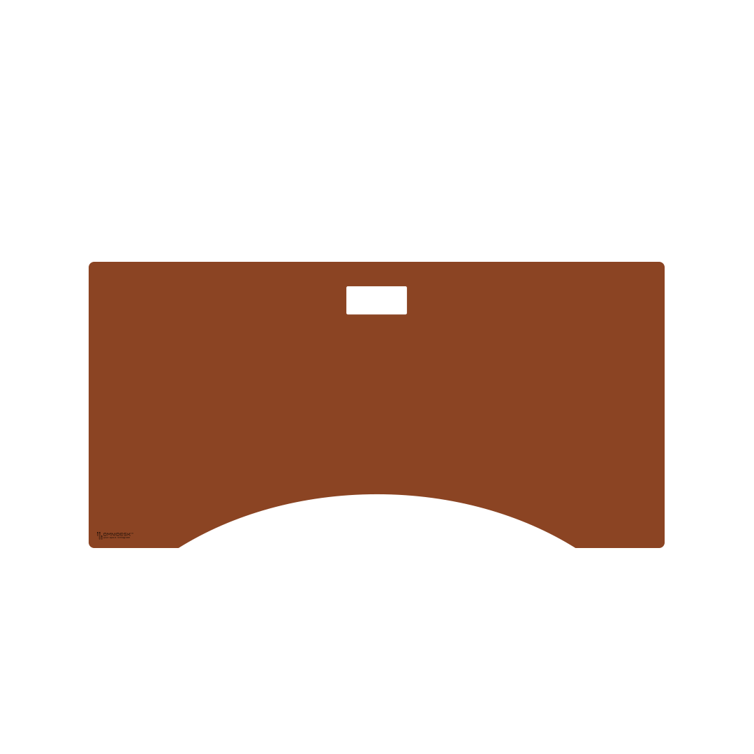 Omnidesk Titus Plus desk mat in tan PU leather full desk coverage Large with curve edge