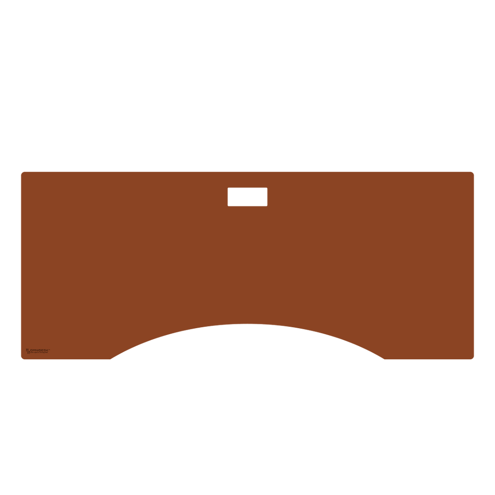 Omnidesk Titus Plus desk mat in tan PU leather full desk coverage XL with curve edge