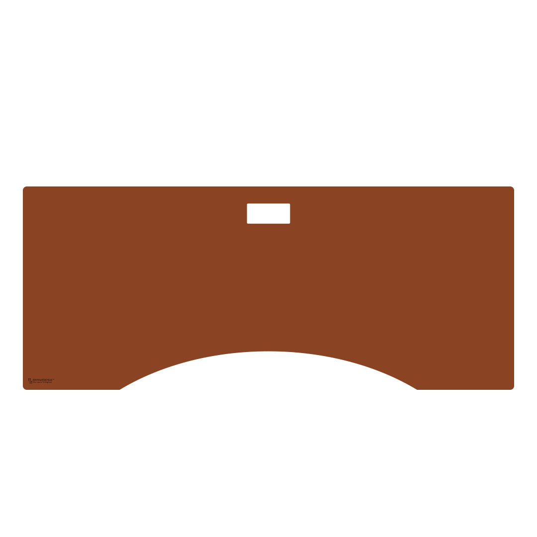 Omnidesk Titus Plus desk mat in tan PU leather full desk coverage XL with curve edge